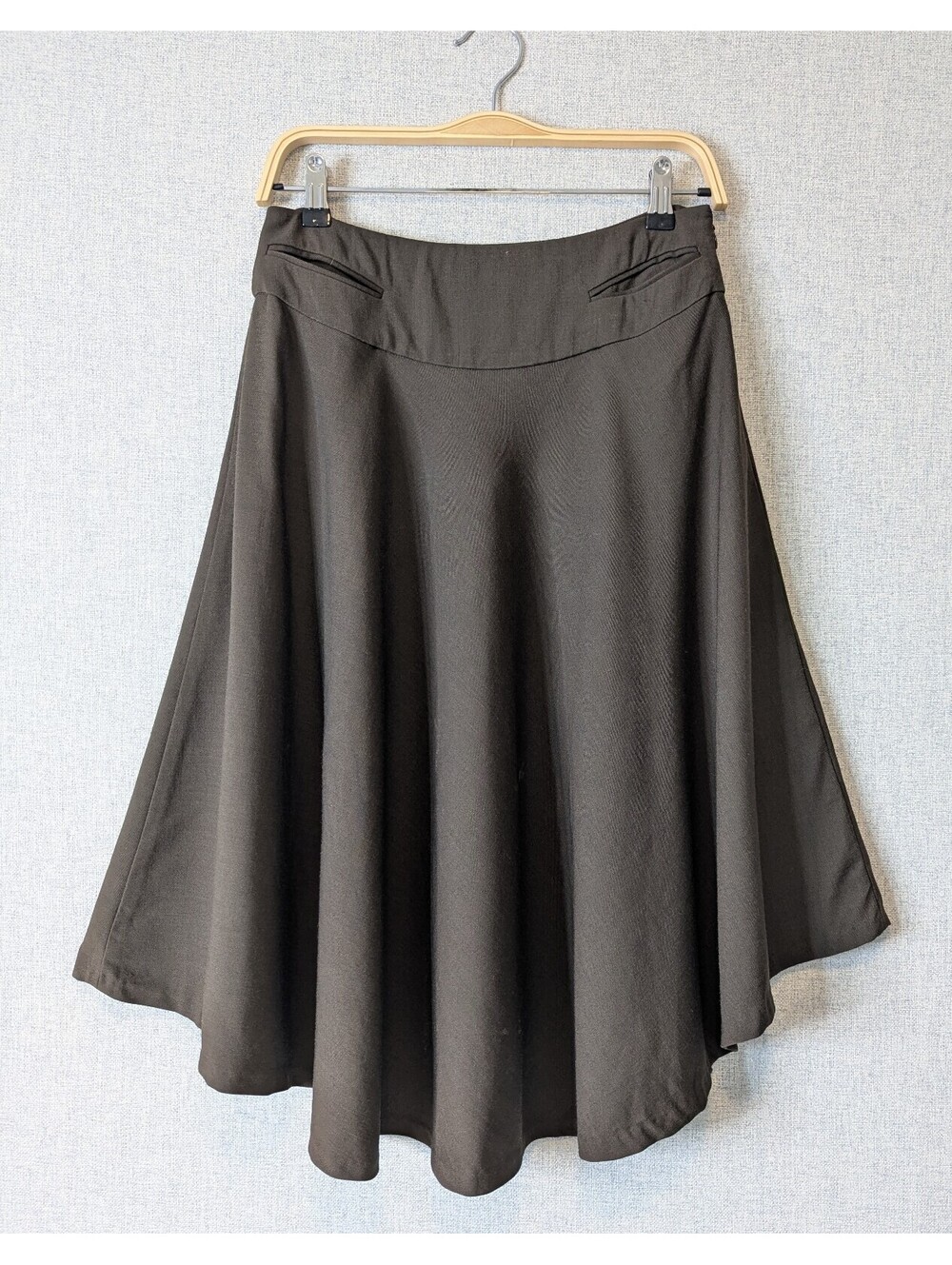 Vintage 00s DKNY wool blend full circle low waist midi skirt